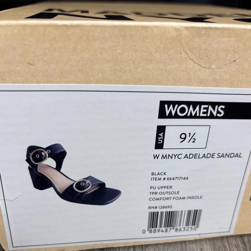 Women's Black Heeled Sandals - Picture 5 of 6